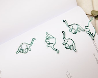 Dino paper clips as a gift idea for starting school | for your bullet journal | for everyday office life | Set of 5 pieces in green