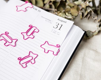 Piggy paper clips | 5 pcs | School supplies | Bullet Journal | Notebook | pink piggy | office supplies | Accessories bullet journal