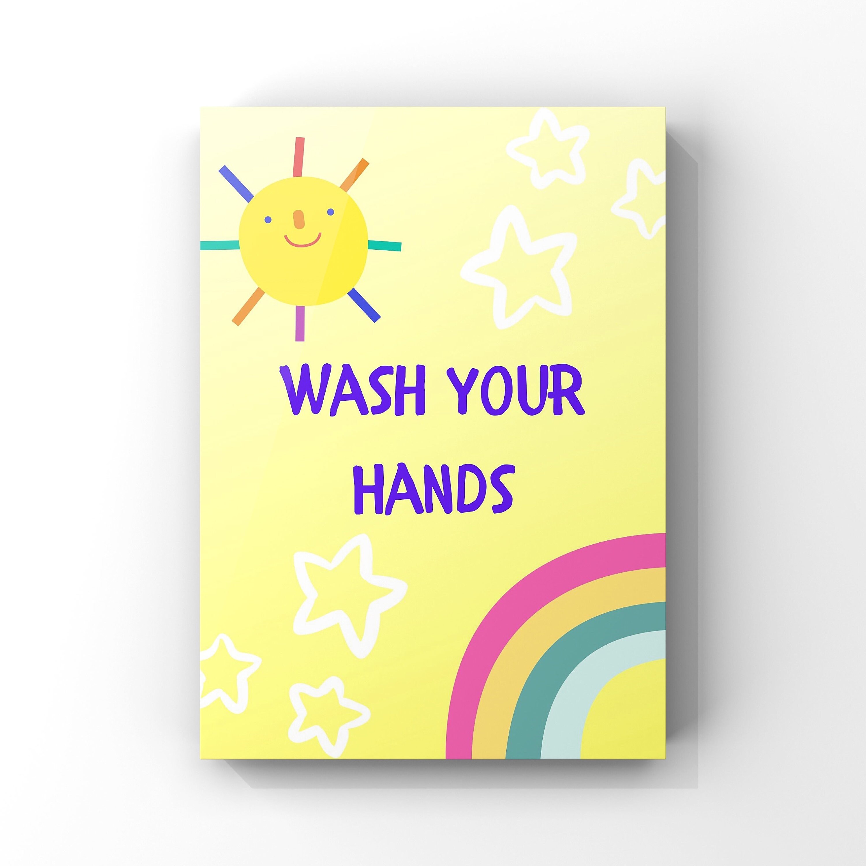 Wash Your Hands Poster | Wash Your Hands Print | Kids Bathroom Print ...