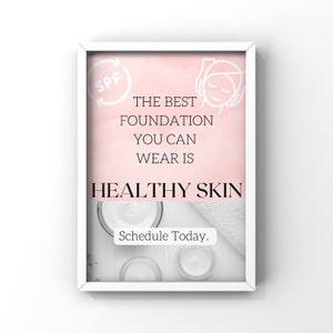 Healthy Skin Poster | Digital Download | 8.5X11 | Healthy Skin | Spa Art | Salon Art | Pink Art | Esthetician Decor | Salon Wall Art