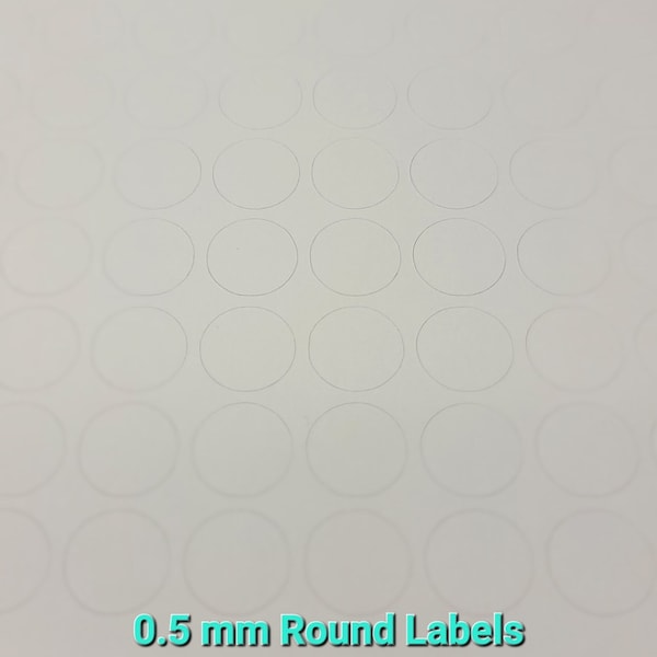 0.5 mm round sticker labels,