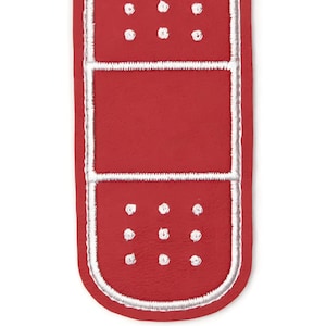 Bandage Holder Keychain: First Aid Pouch with Bandage, Band-Aid Case Red w/Wh Dots NoRing
