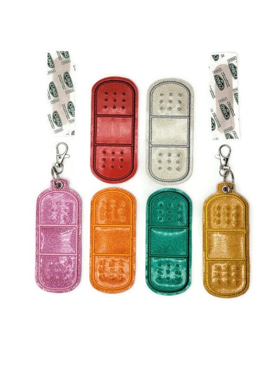 Bandage Case, Band Aid Holder, First Aid Case, Bandage Keychain, Bandage  Key Fob, Bandage Container, Glitter Bandage Case 