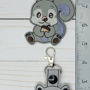 Raccoon Keychain, Squirrel Key fob, Mouse Bag Tag image 9
