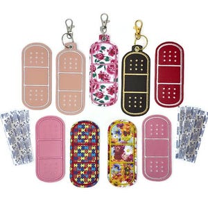 Bandage Holder Keychain: First Aid Pouch with Bandage, Band-Aid Case
