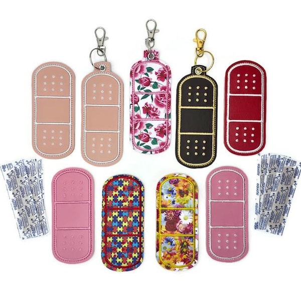 Bandage Holder Keychain: First Aid Pouch with Bandage, Band-Aid Case