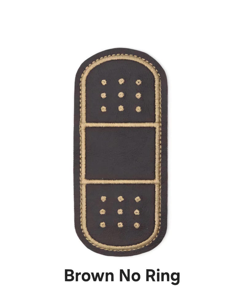 Bandage Holder Keychain: First Aid Pouch with Bandage, Band-Aid Case Brown No Ring