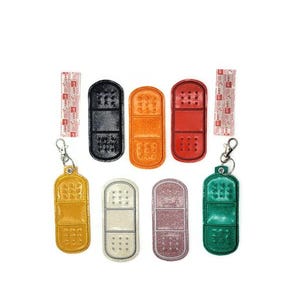 Bandage Case, Band Aid Holder, First Aid Case, Bandage Keychain, Bandage Key Fob, Bandage Container, Glitter Bandage Case
