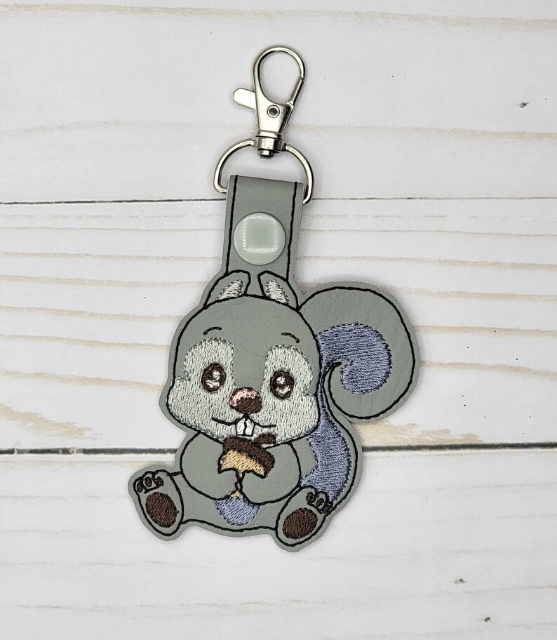 Raccoon Keychain, Squirrel Key fob, Mouse Bag Tag image 4