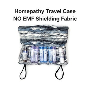 Homeopathy Remedy Storage Case: Padded Travel Pharmacy, Blue Gray White Stripes