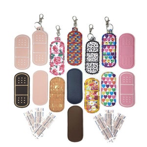 Bandage Case, Band Aid Holder, First Aid Case, Bandage Keychain, Bandage Key Fob, Bandage Container, Bandage Sleeve, Bandage Pouch