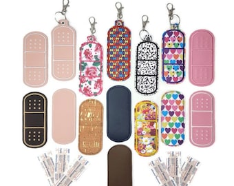 Bandage Case, Band Aid Holder, First Aid Case, Bandage Keychain, Bandage Key Fob, Bandage Container, Bandage Sleeve, Bandage Pouch