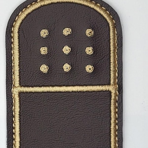 Bandage Holder Keychain: First Aid Pouch with Bandage, Band-Aid Case Brown w/Dots & Ring