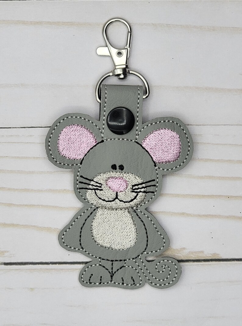 Raccoon Keychain, Squirrel Key fob, Mouse Bag Tag image 3