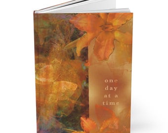 One Day at a Time Floral Journal | Orange Watercolor Notebook
