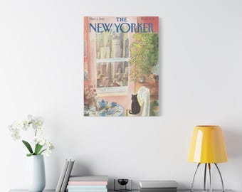 The New Yorker Cover Katze Illustration Matte Canvas