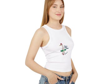 Camiseta sin mangas de pato para clase de yoga a las 10 PM / Lindo pato de dibujos animados con esterilla de yoga