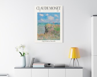 Claude Monet Paseo por el acantilado en Pourville Lienzo