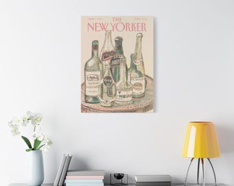 Lienzo con botellas de vino vintage de Nueva York