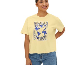 Love Your Mother Earth Graphic Tee | Vintage Pigment-Dyed Cotton T-Shirt