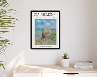 Claude Monet Paseo por el acantilado en Pourville Impresión artística sobre lienzo