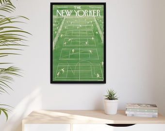 The New Yorker Tennis Courts Matte Canvas Framed
