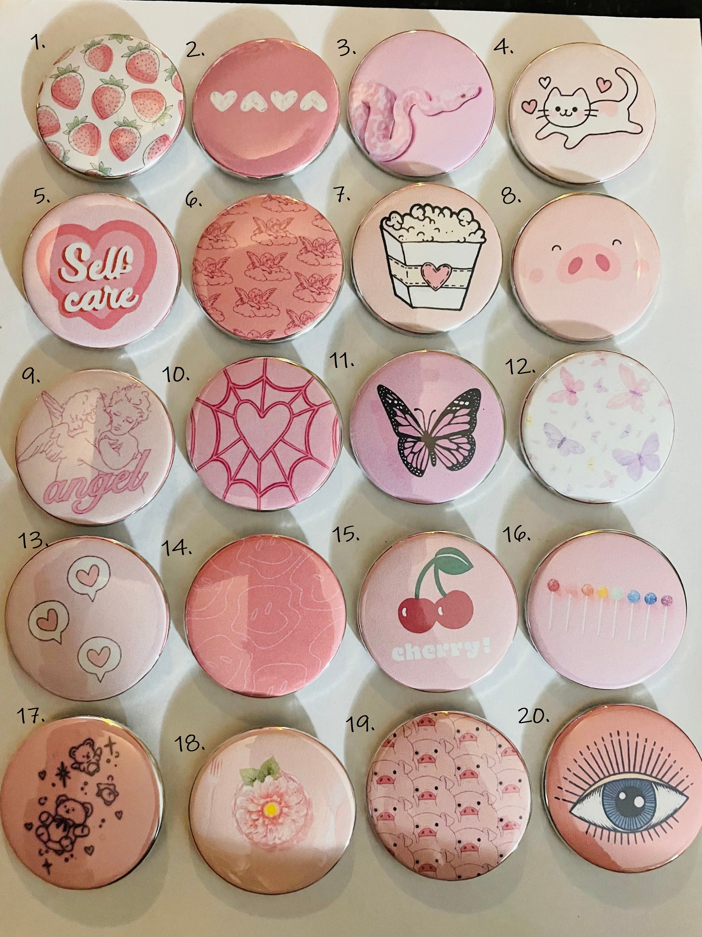 Pink Aesthetic Button Pins -  New Zealand