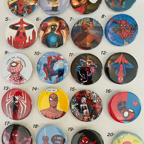 Spiderman Button Pins - Etsy