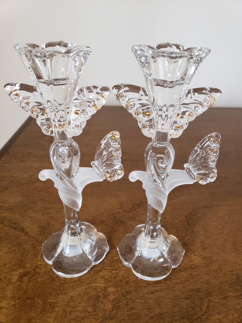 Vintage Lenox Crystal Butterfly Candlestick Holders with Etsy