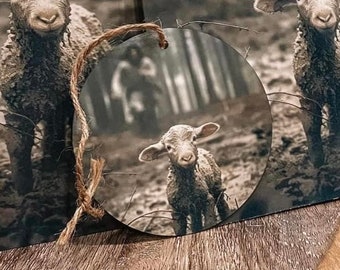 He left the 99, He rescued me, Jesus and the lamb ornament