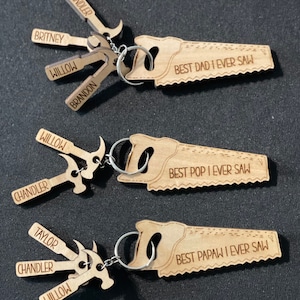 Easter basket - Stocking stuffer - Fathers day - best dad I ever saw - key chain - pop, granddad, pawpaw, papa etc
