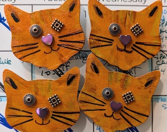 Orange Tabby Cat Magnet (Hand Painted)