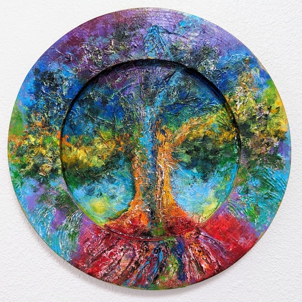 Chakra Tree of Life Painting (12.5" Diameter)