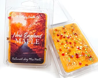 New England Maple Wax Melts | Maple & Cinnamon | Soy Wax Melts | Fall Wax Melts | Maple | Halloween Gifts | Wax Melts | Fall Wax Melt