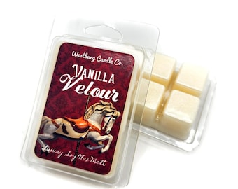 Vanilla Velour Soy Wax Melts: Creamy Vanilla Bean & Sandalwood
