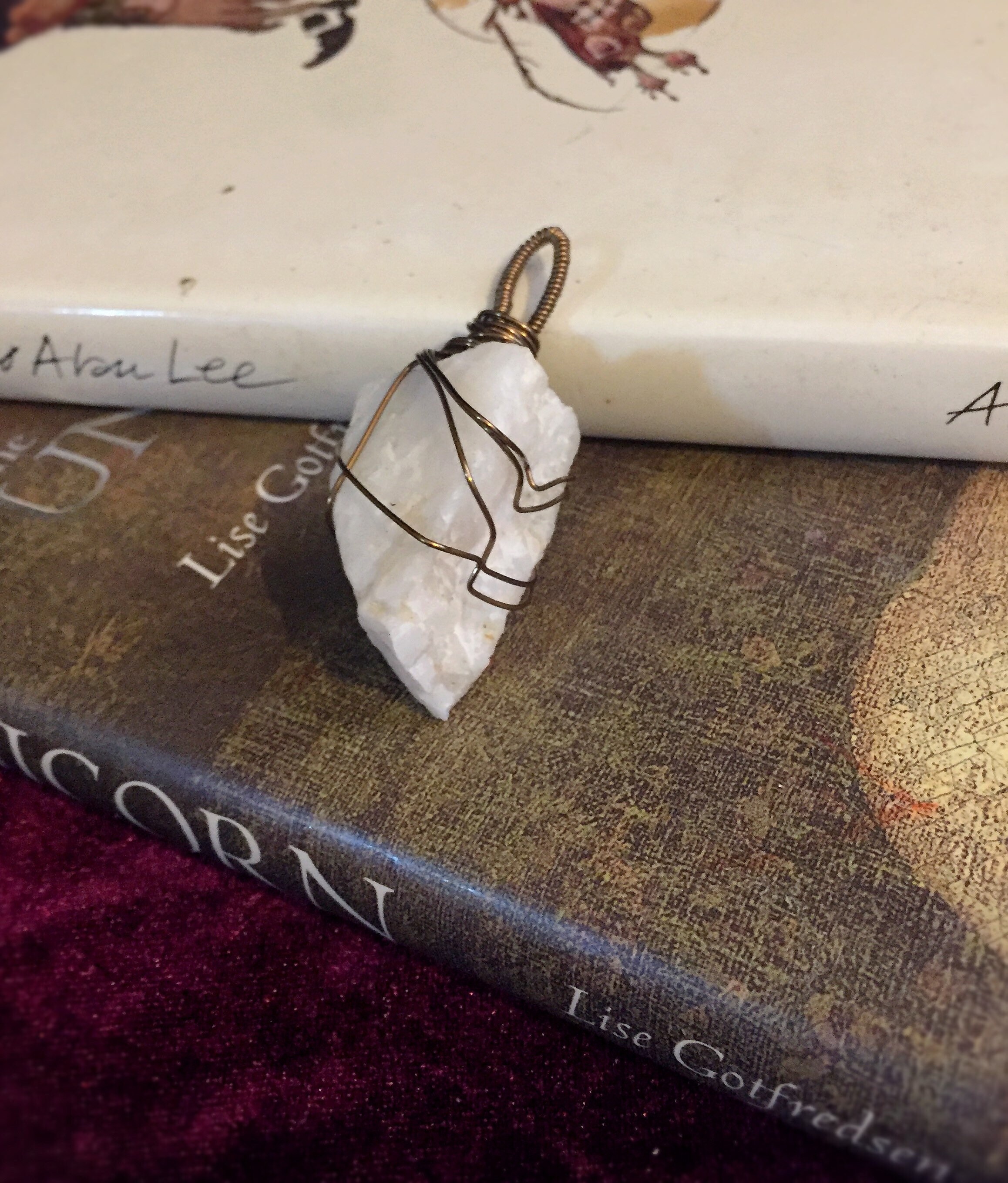 Milky Quartz Wire Wrapped Pendant Etsy