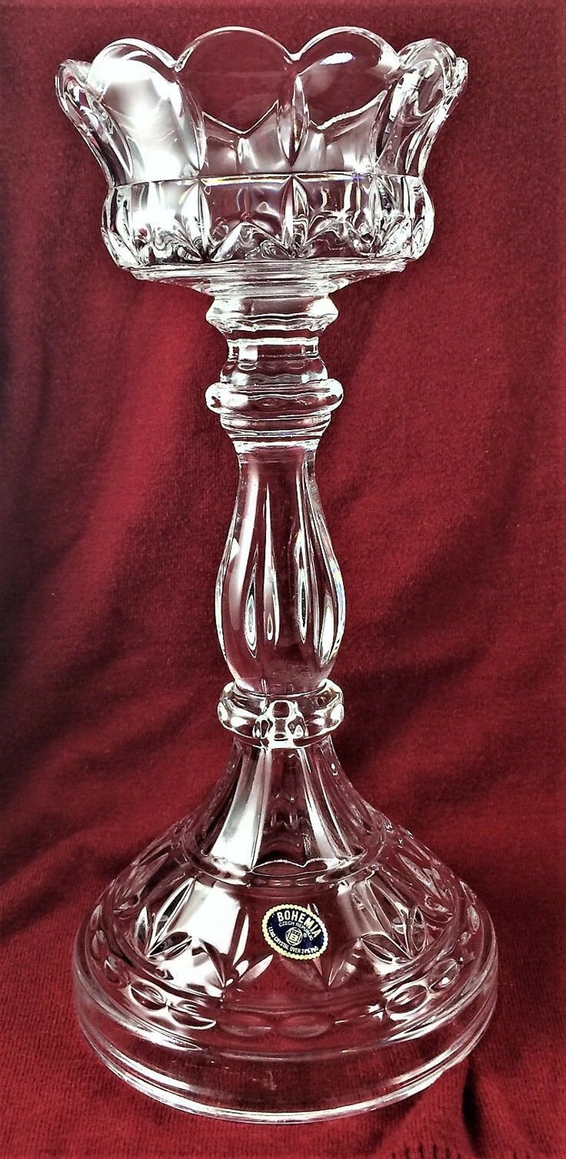 1 Bohemia Czech Republic Lead Crystal Candle Holder Candle Etsy