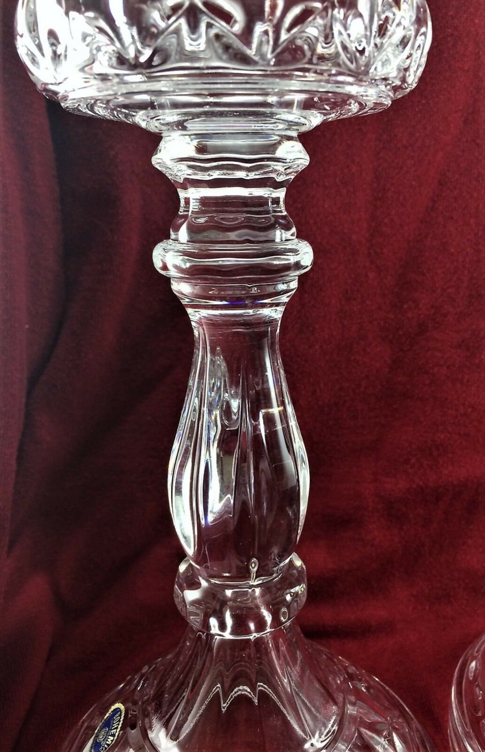 1 Bohemia Czech Republic Lead Crystal Candle Holder Candle Etsy