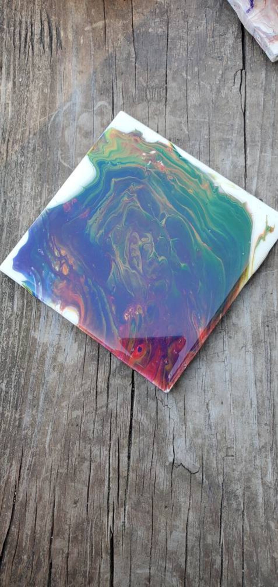 Ceramic tile coasters fluid painted. Etsy