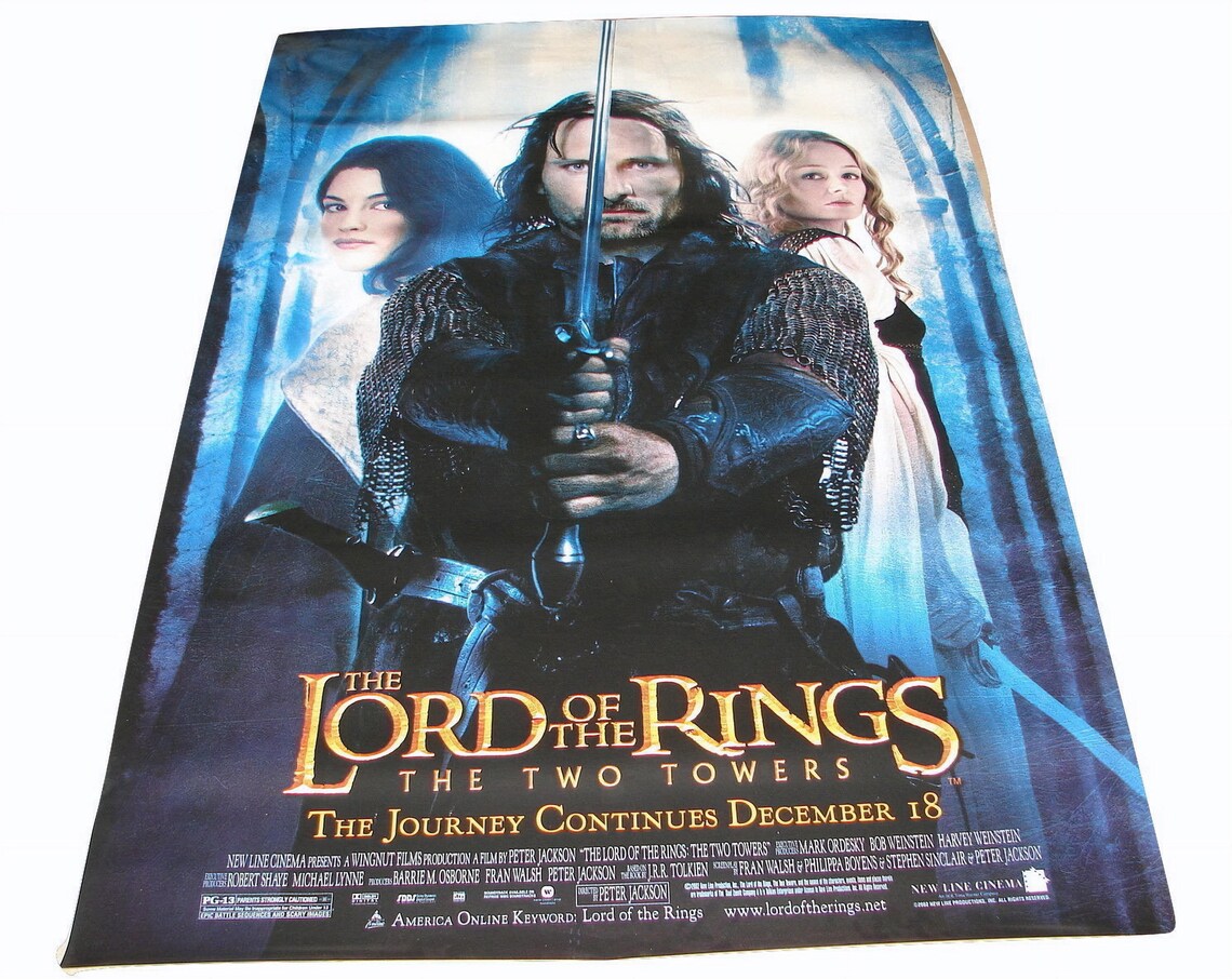 2002 LORD of the RINGS: the Two Towers Original Backlit Movie DS Double ...
