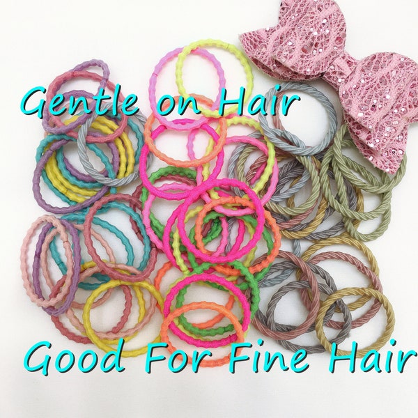 Small Hoop Little Girl elastic Tie-Small Girl-Anti-Slip on Soft and Fine Hair-25pcs 50pcs Set-fun jewelry-Adorable-Easy Styling-neon color-