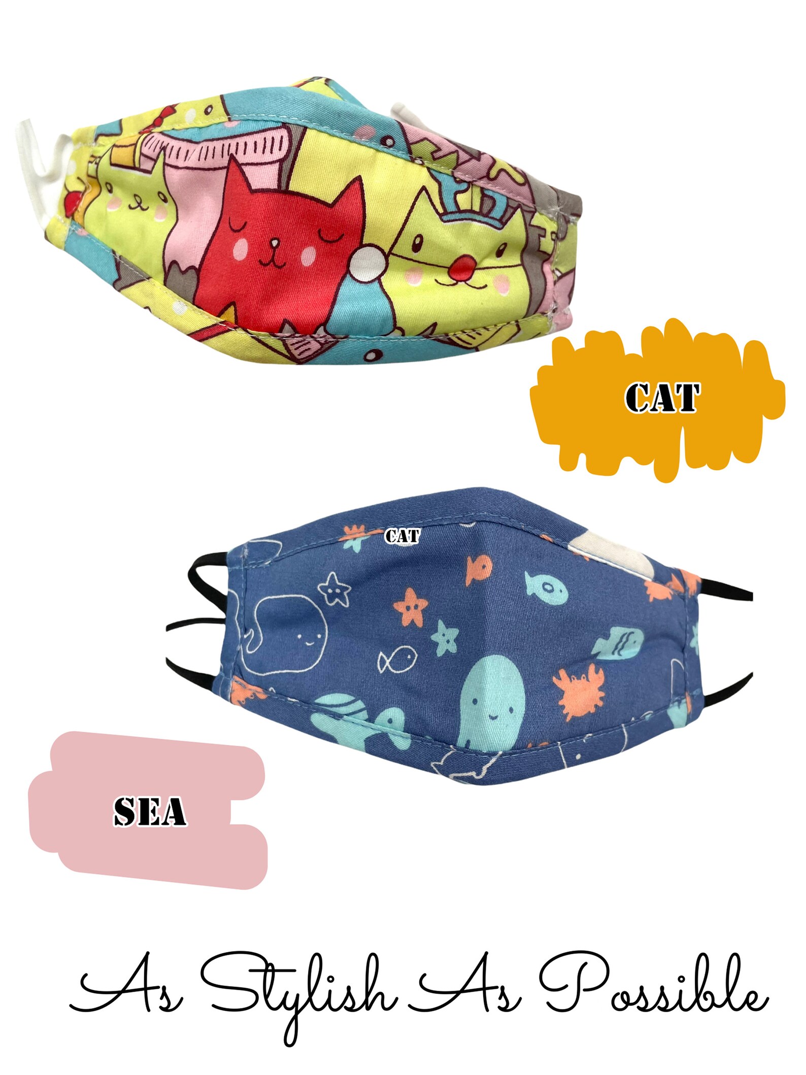 3D Cotton Kid Face Maskorigami Face Masklight Weight Etsy