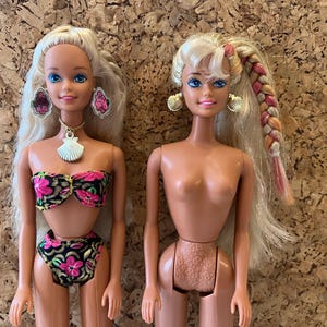 1990s Barbie Dolls | Tropical Splash & Splash’n Color | Pair of Mattel Collector Doll | Beach Girls