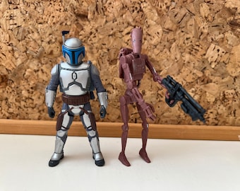 Vintage Star Wars | Battle Droid and Jango Fett | The Clone Wars Collection | Action Figure