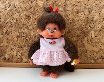 Vintage Kiki Monchhichi Doll by Sekiguchi - Made in France - 1980s