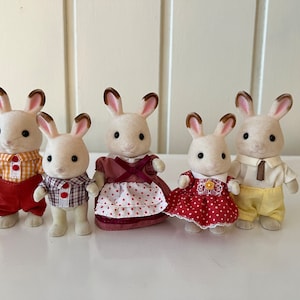 Sylvanian ‘The Chocolate Rabbit Family’ | Calico Critters | Epoch Toys | Small Toys for Dollhouse