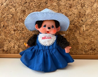 Vintage Kiki Monchhichi Doll by Sekiguchi - Made in France - 1980s