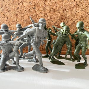 Vintage 1970s TIM-MEE Toys | 10x Large Plastic Army WWII Soldiers | Vintage Toy for Adult Collector
