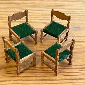 HANSE of Scandinavia Denmark | Rare Dining Chairs | Scale 1:16 Vintage Dollhouse 1970s
