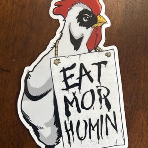 Eat Mor Humin Sticker, Vegan sticker, Herbivore Club, Vegetarian Stickers, Christmas Gift Sticker, laptop stickers, Water Bottle Stickers,